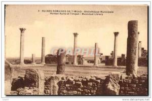 CPA Ruines Romaines De Timgad Bibliotheque Municipale Algerie