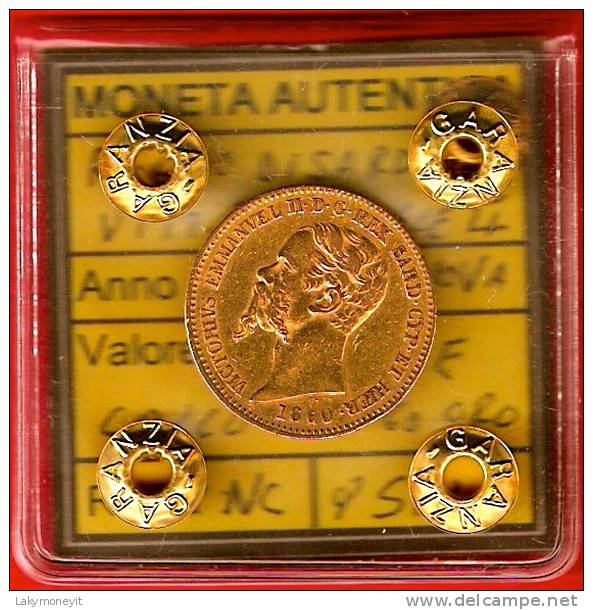 20 LIRE 1860 Genova Collo lungo  Regno di Sardegna   Vittorio Emanuele II 1849 - 1861 ORO