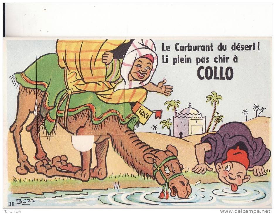 *** ALGERIE - COLLO - Le Carburant du désert ! Li plein pas chir à *** Carte à Système Non-Ecrite - Dessin de BOZZ