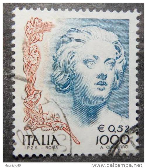 1999 nr 2397 La donna nell´arte in lire 1000 e in euro 0,52 - macchia colore sul collo
