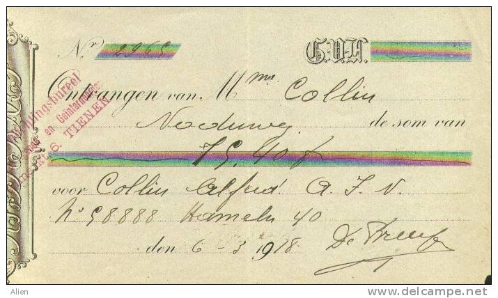 Reçu voor een collo voor een krijgsgevangene te Hameln met rode 