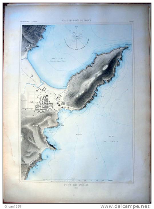 Planche 163 Port de Collo, Algérie - 1889. 49 x 65 cm. Atlas des ports de France 1891