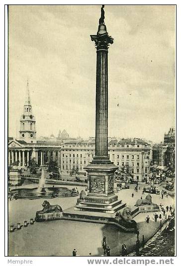 Trafalgar Square and Nelson Column  Tuck's  «Collo-Photo» Series 1 No 1567