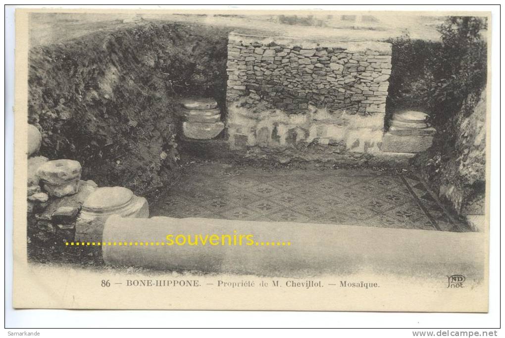 CPA  ALGERIE BONE HIPPONE propriété de M Chevillot  Mosaique - ** prix nets **