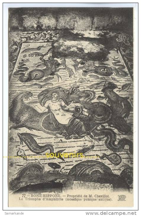 CPA  ALGERIE BONE HIPPONE propriété de M Chevillot  le TRiomphe d' Amphitrite - ** prix nets **