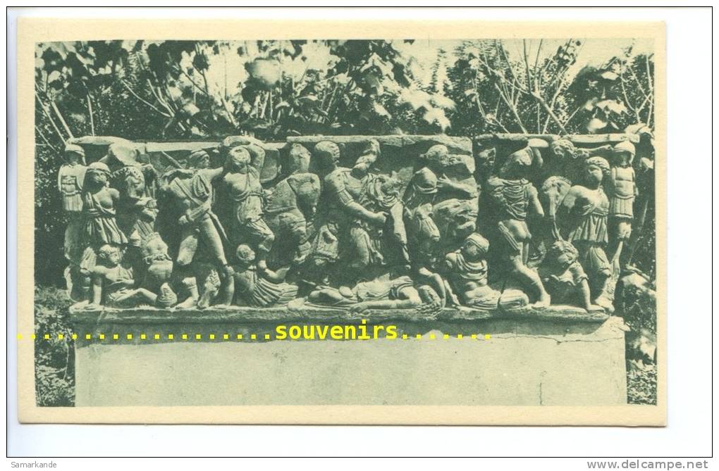 CPSM  Centenaire de  ALGERIE  , 1930   HIPPONE  Musée , sarcophage romain - (scans recto-verso)