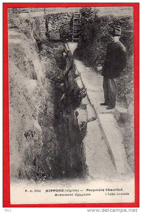 CPA Algérie - Hippone - Propriété Chevillot - Monument Egyptien