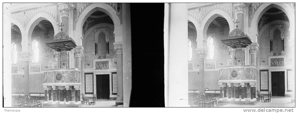 Plaque Photo Stéréo - PN 0120 - ALGERIE - BÔNE - HIPPONE - Basilique Saint Augustin - La Chaire