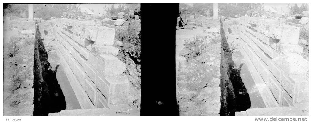 Plaque Photo Stéréo - PN 0113 - ALGERIE - BÔNE - HIPPONE - Mur Phénicien