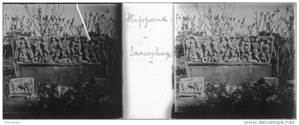 Plaque Photo Stéréo - PP 0107 - ALGERIE - BÔNE - HIPPONE - Sarcophage