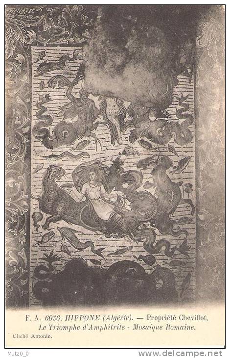AK 377  Hippone , Propriété Chevillot - Le Triomphe dÂ´Amphitrite / Mosaique Romaine um 1910
