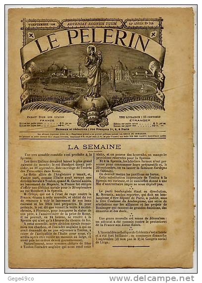 Pèlerin 1890 n° 714 7 septembre Jérusalem pèlerinage Sébaste Naplouse Algérie Hippone Le pèlerinage à Jérusalem (GGGG Sé