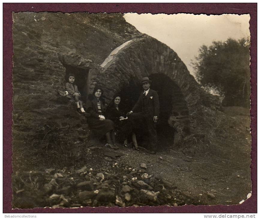 Belle photo ALGÉRIE 1934 - BONE - RUINES HIPPONE - SARCOPHAGE - FAMILLE
