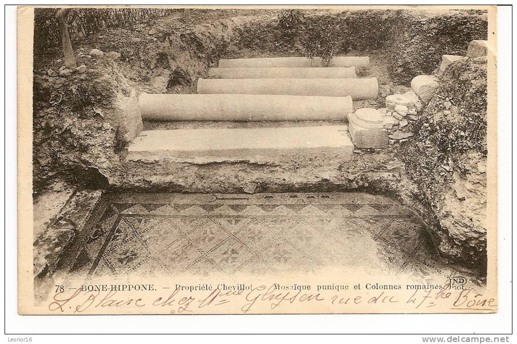 BONE HIPPONE ( ANNABA)   -   * MOSAIQUE PUNIQUE et  COLONNES ROMAINES *   -   Editeur  N.D. PHOTO  N° 78