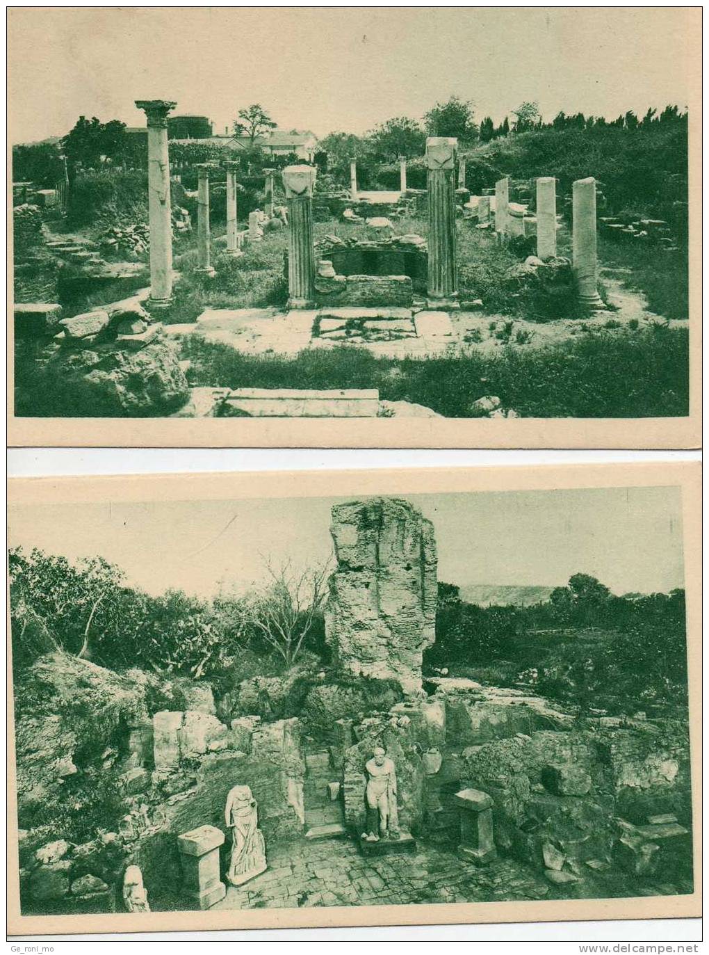 HIPPONE  2 CARTES Thermes et entree villa romaine