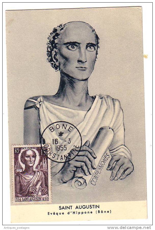 Saint-Augustin Evêque d´Hippone cachet Bône Constantine 1955