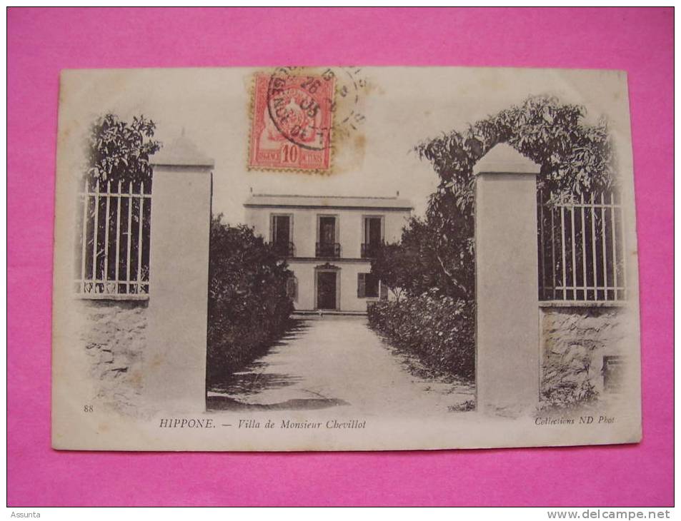 cachet et timbre Régence de Tunis - 1905 - Hippone - villa de Mr Chevillot  - Tunisie