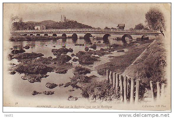 Algérie - Z721 - Bone - Hippone - Pont sur la Seybouse, vue sur la basilique - état