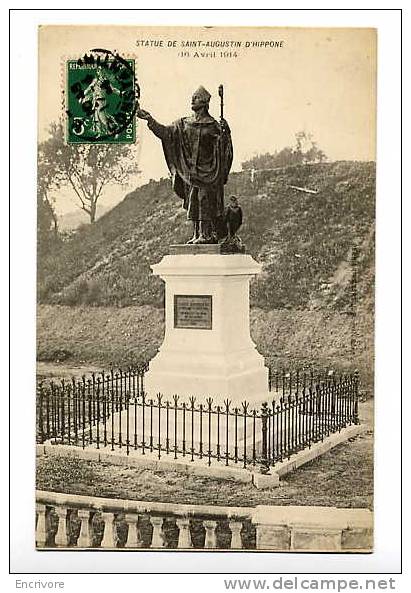 cpa statue de SAINT AUGUSTIN  d' HIPPONE