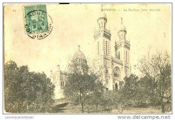 cartolina postale hippone la basilique saint-augustin viaggiata