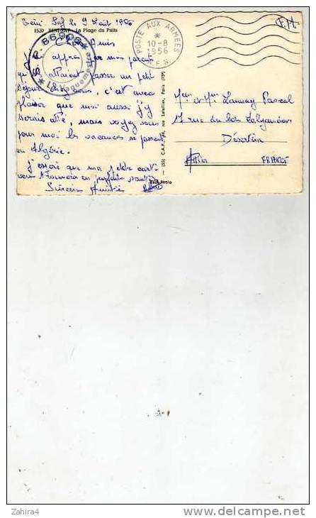 Beni-Saf - La plage du puits - 1520 - Affranchissement militaire - SP B6906 Le vaguemestre - poste aux armées