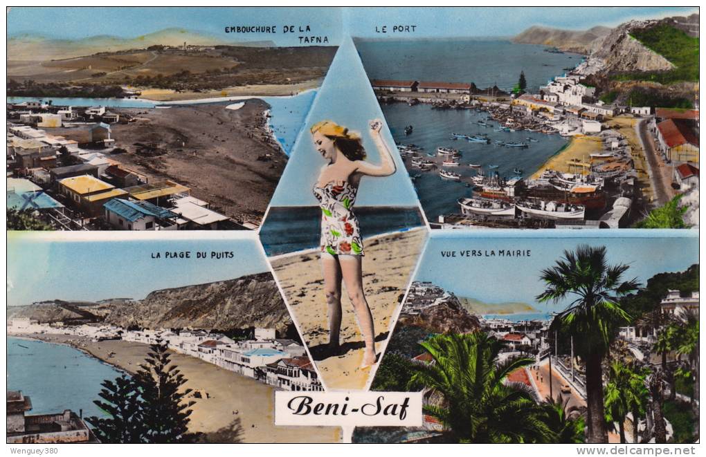 BENI-SAF (Algerie) -Cate multi-vues  Le Port-La Plage -vue vers la mairie