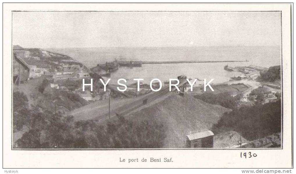 beni saf le port 15x8Cm 1930 rare photo issu d´un magazine ançien de cette année là