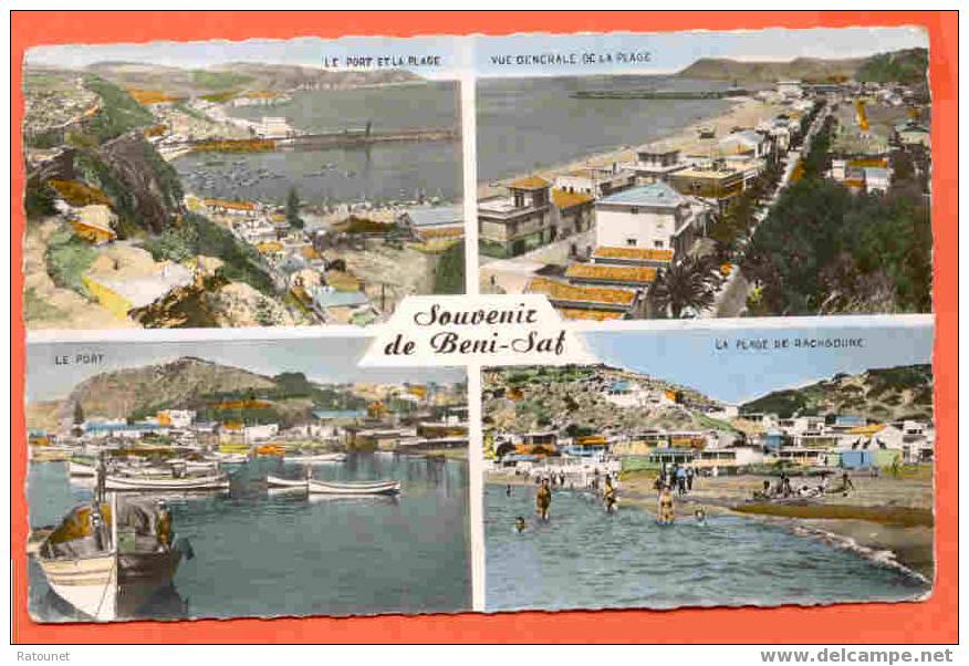 ALGERIE - BENI SAF - CPSM 1532 - éd cap  - multivues  * plage / port / Rachgoune /