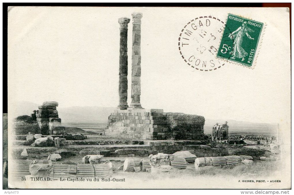 63605 - 1 TP, tarif  5 c, cad type A TIMGAD CONSTANTINE  3 1910 SUP