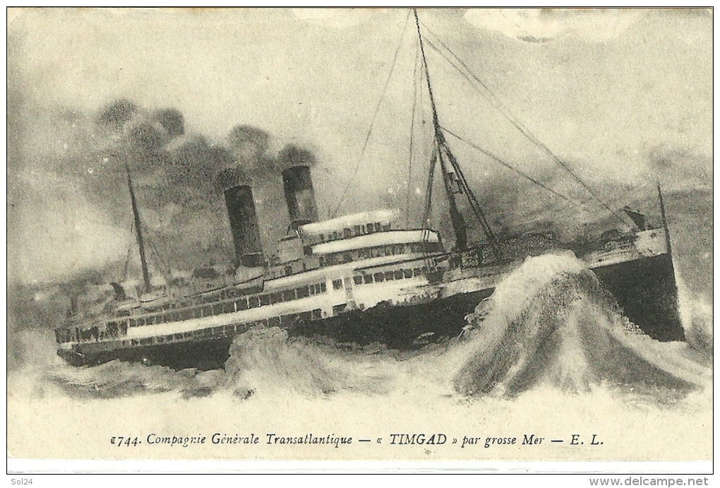 LE  TIMGAD compagnie  generale  transaltantique   9  aout  1918