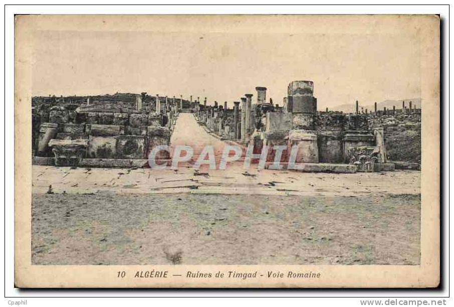 CPA Algerie Ruines de Timgad Voie romaine