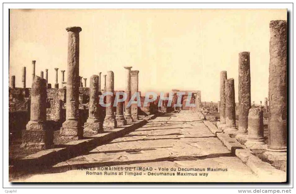 CPA Ruines Romaines De Timgad Vole du Decumanus Maximus Roman Ru