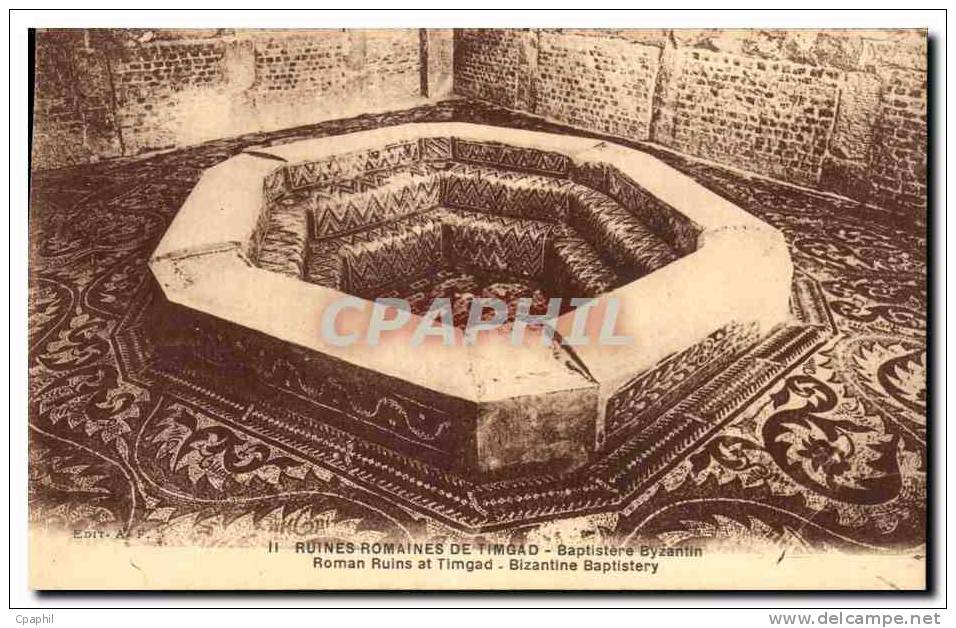 CPA Ruines Romaines De Timgad Baptistere Byzantin