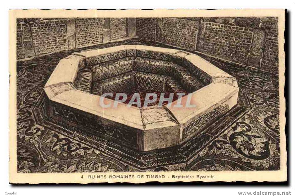 CPA Ruines Romaines De Timgad Baptistere Byzantin Algerie