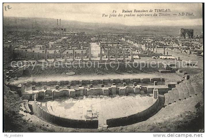 dg21272 Timgad Ruines Romaines vue prise du Theatre Kat. Algerien