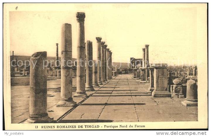 dg21268 Timgad Ruines Romaines Portique Nord du Forum Kat. Algerien