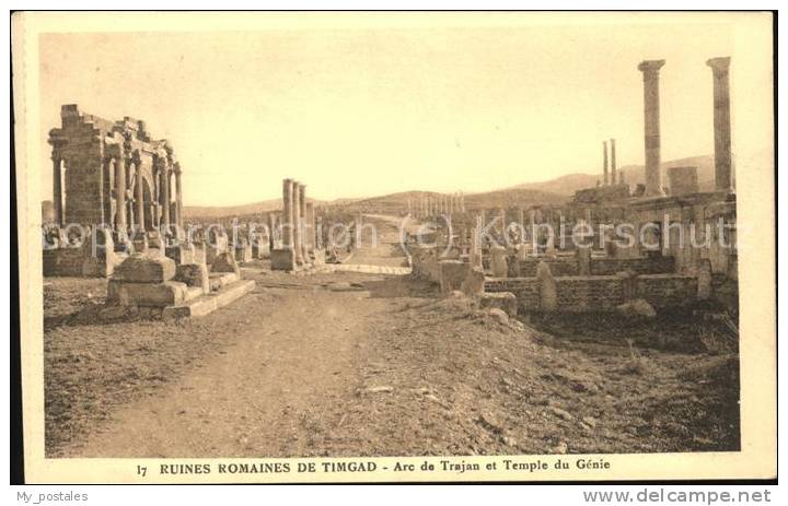 dg21445 Timgad Ruines Romaines Arc de Trajan et Temple du Genie  Kat. Algerien