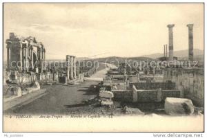 dg21264 Timgad Ruines Romaines Arc de Trajan Marche et Capitole Kat. Algerien