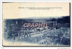 CPA Timgad Vue Generale Tribunes aux Haranguen du Forum et Arc de Trahjan Facade Est