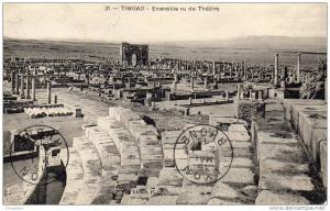 Marseille-Ligne d'Alger, sur C.P. de TIMGAD pour Lyon, 15 mai 1911