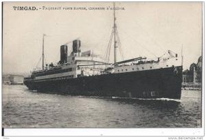 PAQUEBOT TIMGAD Poste Rapide, courrier d'Algérie