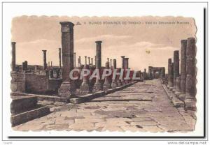 Algerie CPA Ruines romaines de Timgad Voie du decumanus Maximus