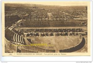 CPA   ALGERIE  TIMGAD  vue generale prise du Théatre - ** prix nets **