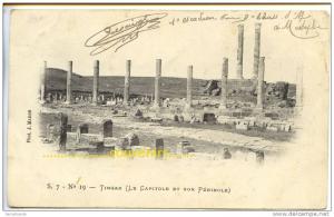 CPA  ALGERIE  TIMGAD le Capitole et son Péribole