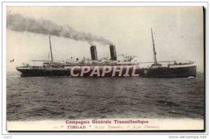 CPA Bateau Paquebot Timgad Compagnie Generale Transatlantique