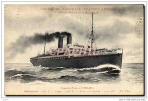 CPA Bateau Paquebot Poste Timgad Compagnie Generale Transatlanti