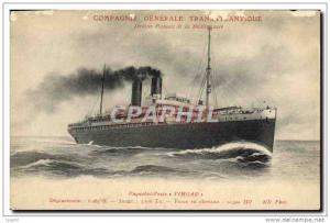 CPA Bateau Paquebot Poste Timgad Compagnie Generale Transatlanti