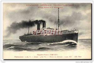 CPA Bateau Paquebot Poste Timgad Compagnie Generale Transatlanti