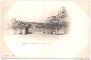 ALGERIE TIMGAD INTERIEUR DES THERMES NORD CARTE PRECURSEUR CIRCULEE 190?