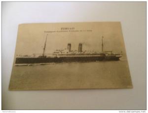 CARTE POSTALE ANCIENNE TIMGAD TRANSPORT AUXILIAIRE FRANCAIS DE PREMIER RANG TRES RARE  BON ETAT